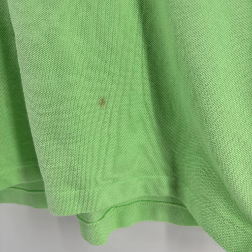 Polo Ralph Lauren Polo Shirt Mens M Green Classic Fit Short Sleeve Orange Pony